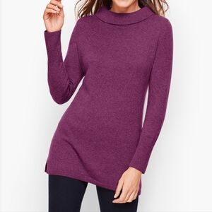 Talbots Sabrina 100% Cashmere Purple Sweater  Mock Neck Size Small Minimalist